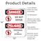 Signmission Do Not Enter Bilingual Danger Sign, Aluminum, 10in W x 14in L, 2PK OS-2PACK-DS-A-1014-VS-1151 - alternate 5